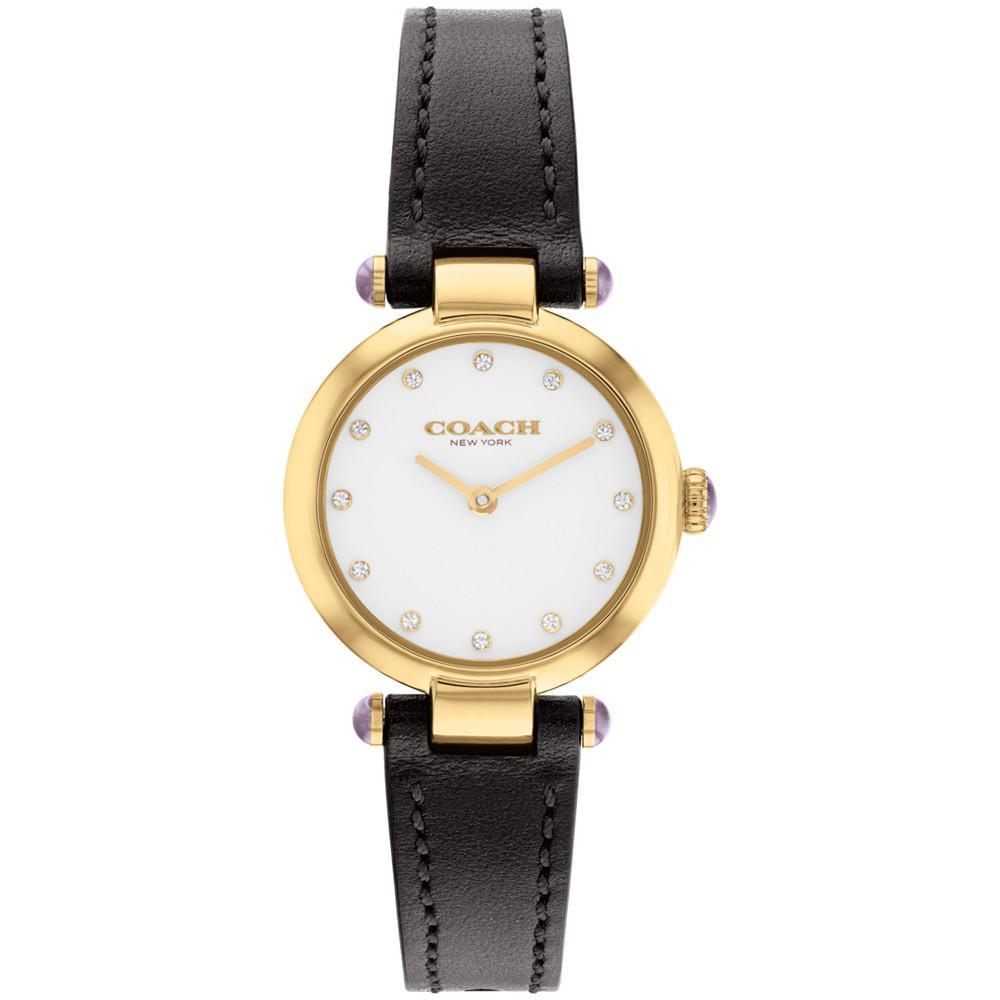 商品Coach|Women's Cary Black Leather Strap Watch, 26mm,价格¥1284,第1张图片