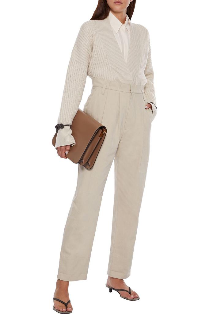 Cotton and linen-blend twill straight-leg pants商品第2张图片规格展示