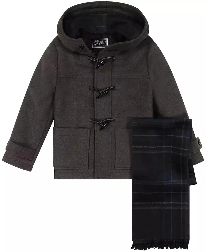 商品S Rothschild & CO|Toddler and Little Boys 2-Piece Toggle Dress Coat and Scarf Set,价格¥407,第1张图片