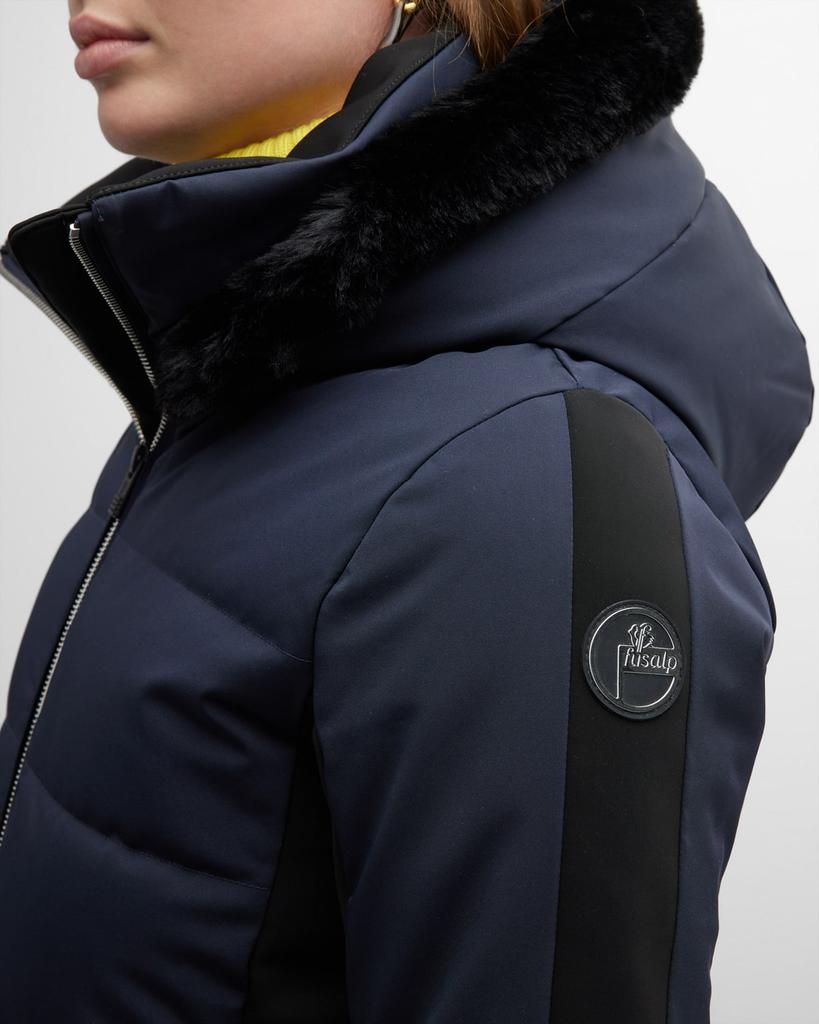 Gardena Quilted Ski Jacket w/ Faux Fur Ruff商品第7张图片规格展示