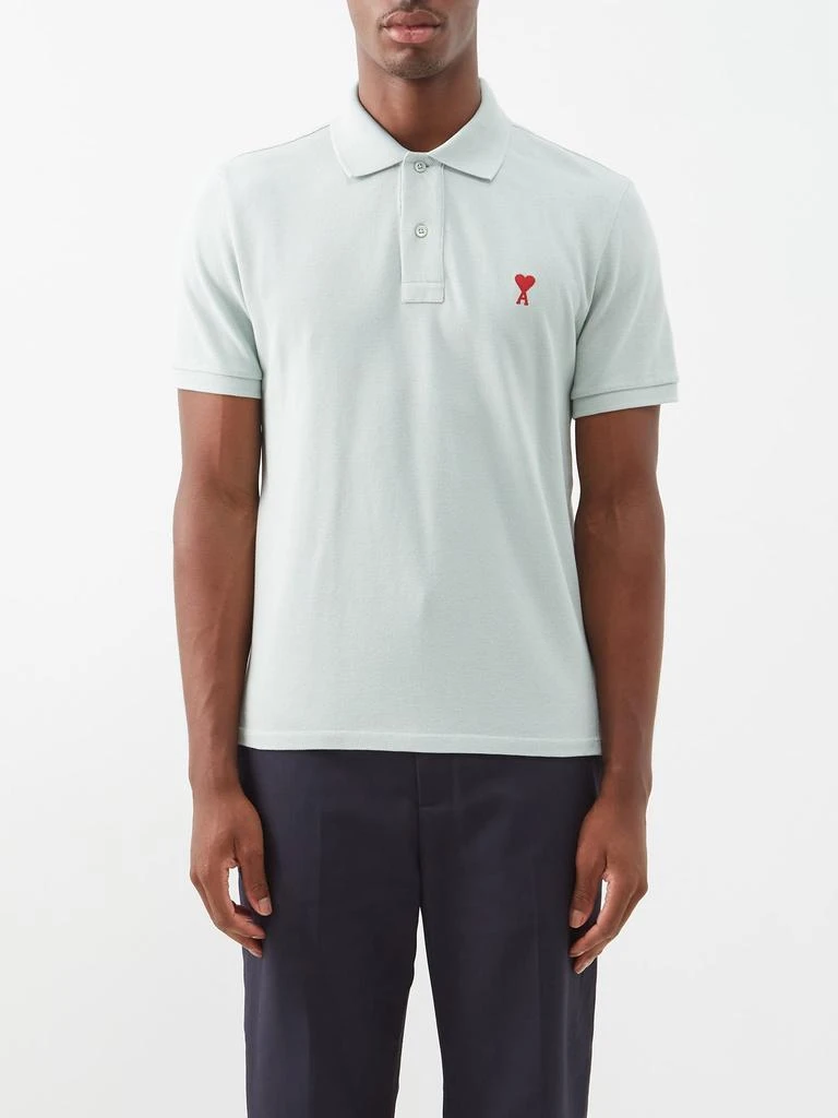 商品AMI|Ami de Cœur-logo organic cotton-piqué polo shirt,价格¥839,第1张图片