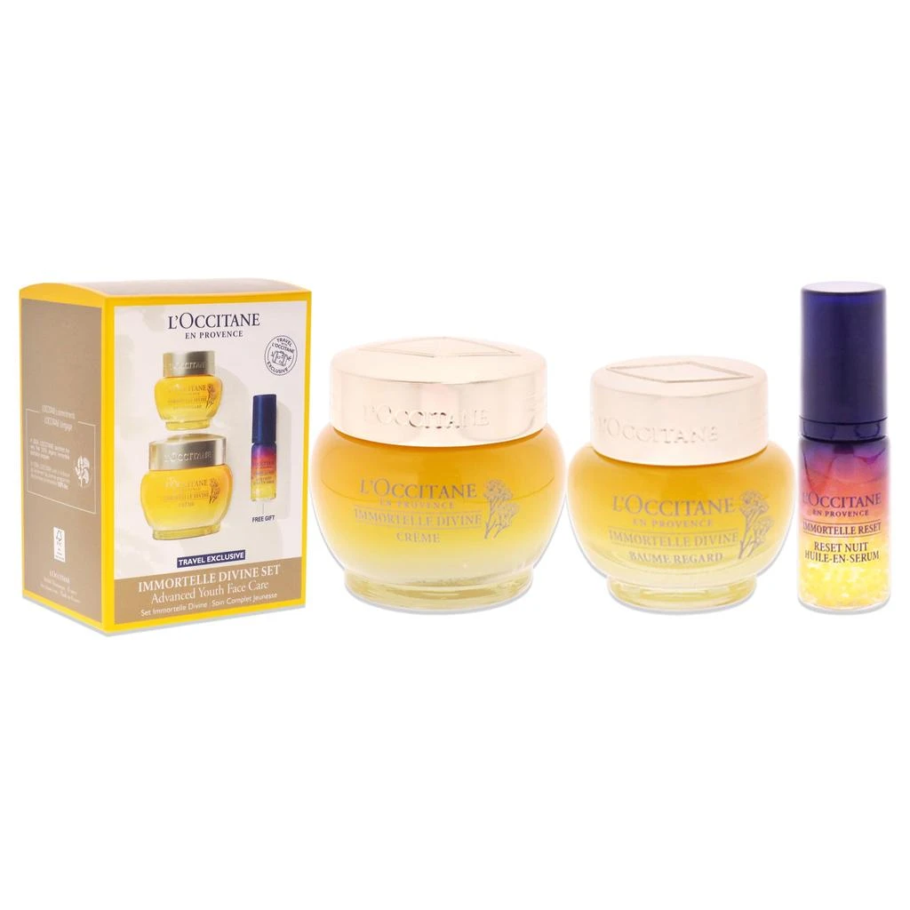 商品L'Occitane|Immortelle Divine Set - Advance Youth Face Care by  for Unisex - 3 Pc 0.5oz Eye Balm, 1.7oz Cream, 0.16oz Oil-In-Serum,价格¥959,第3张图片详细描述