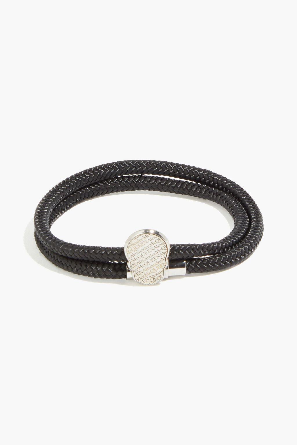 Skull tag Friendship silver-tone woven bracelet商品第1张图片规格展示