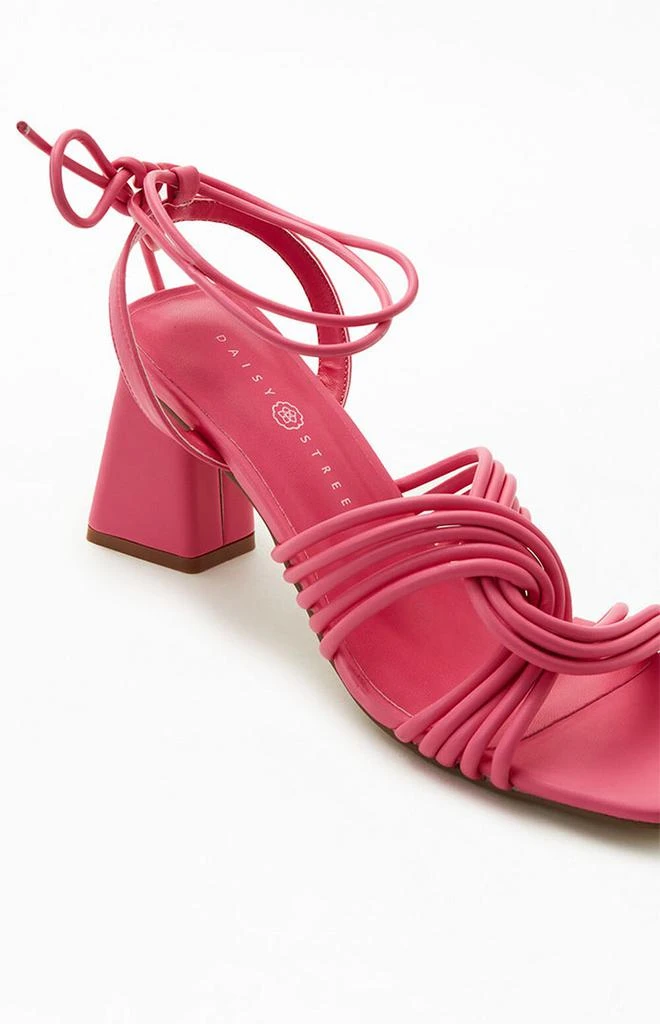 Women's Pink Strappy Heeled Sandals 商品