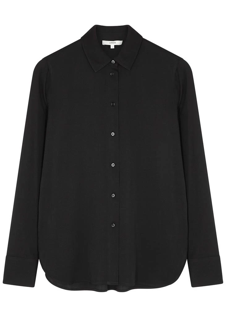 商品Vince|Black stretch-silk shirt,价格¥2835,第1张图片