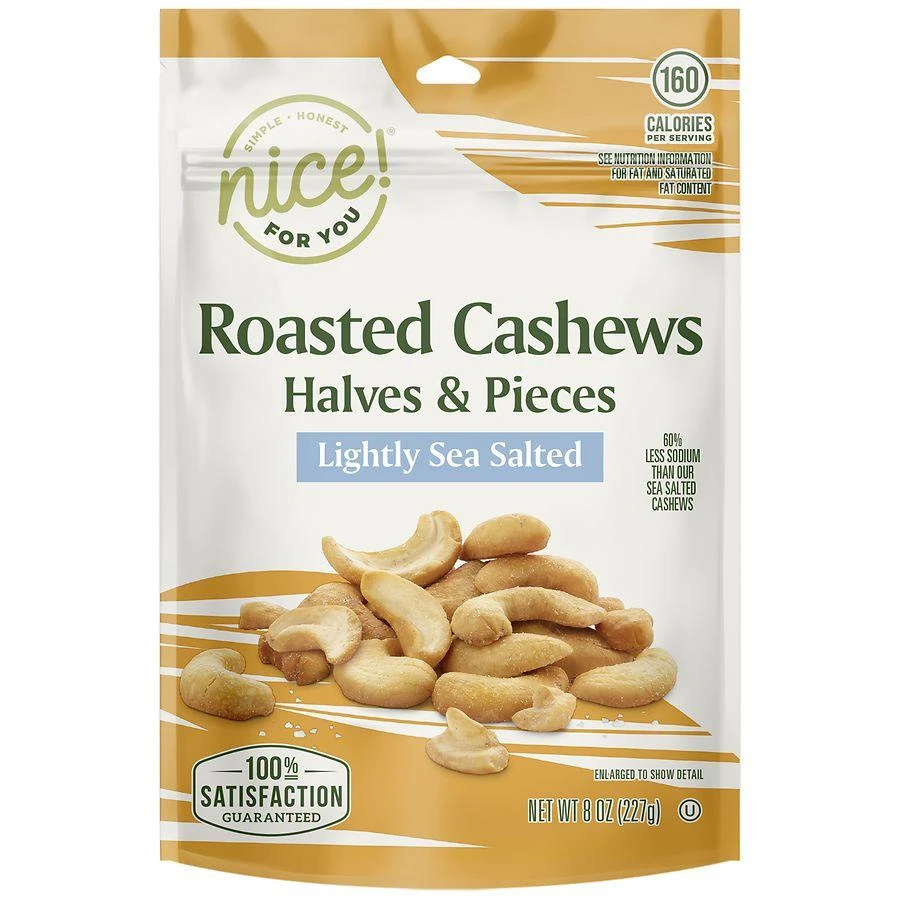 商品Nice!|Roasted Cashew Halves & Pieces Lightly Sea Salted,价格¥43,第1张图片