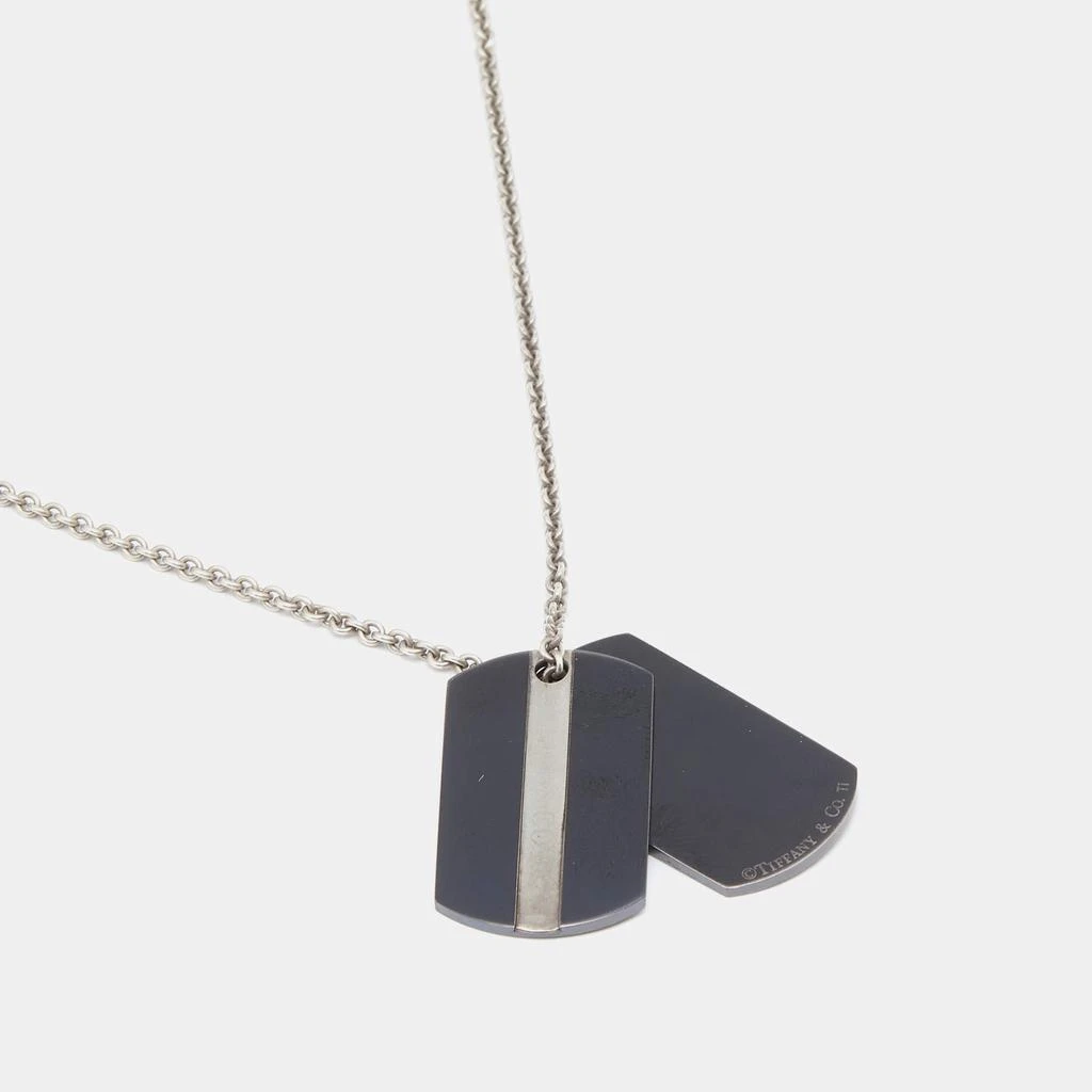 商品[二手商品] Tiffany & Co.|Tiffany & Co. Sterling Silver Midnight Titanium Double Tags Pendant Necklace,价格¥1516,第3张图片详细描述
