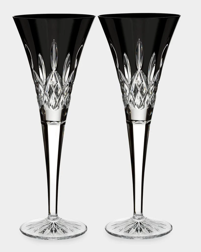 商品Waterford Crystal|Lismore Black Flute Glasses, Set of 2,价格¥2554,第1张图片