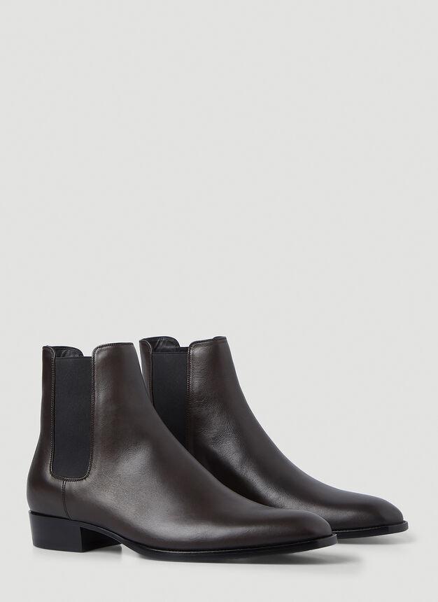 商品Yves Saint Laurent|Wyatt Chelsea Boots in Brown,价格¥7134,第4张图片详细描述