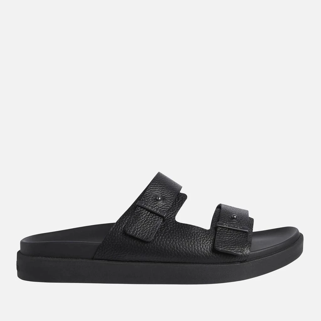 商品Calvin Klein|Calvin Klein Men's Leather Double Strap Sandals - CK Black,价格¥375,第1张图片