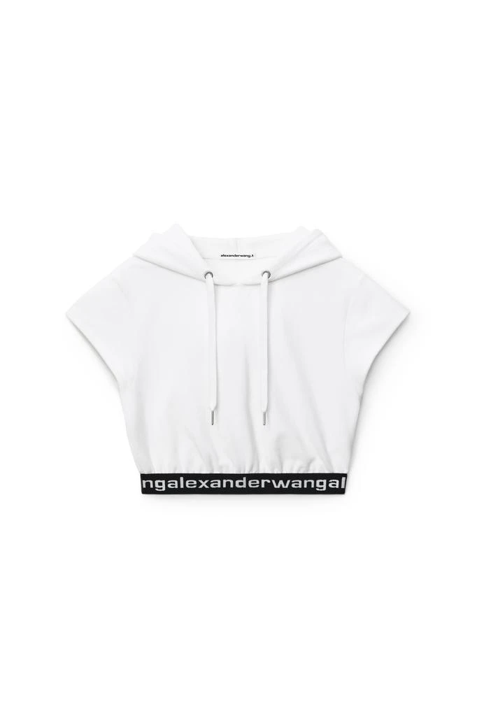 商品Alexander Wang|CAP SLEEVE HOODIE IN STRETCH CORDUROY,价格¥879,第1张图片