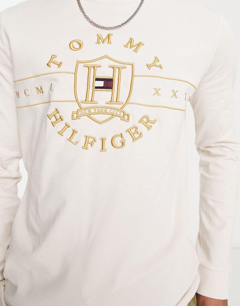 Tommy Hilfiger icon logo long sleeve t-shirt in white商品第3张图片规格展示