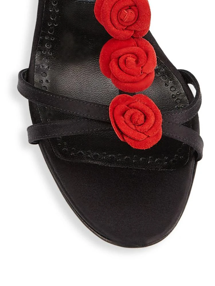 商品Manolo Blahnik|Manolo Blahnik - Vitano Floral-Embellished Satin Sandals,价格¥1727,第3张图片详细描述