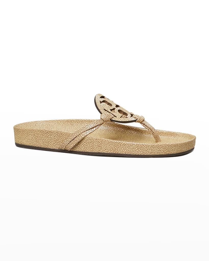 商品Tory Burch|Miller Cloud Calfskin Medallion Thong Sandals,价格¥799,第4张图片详细描述