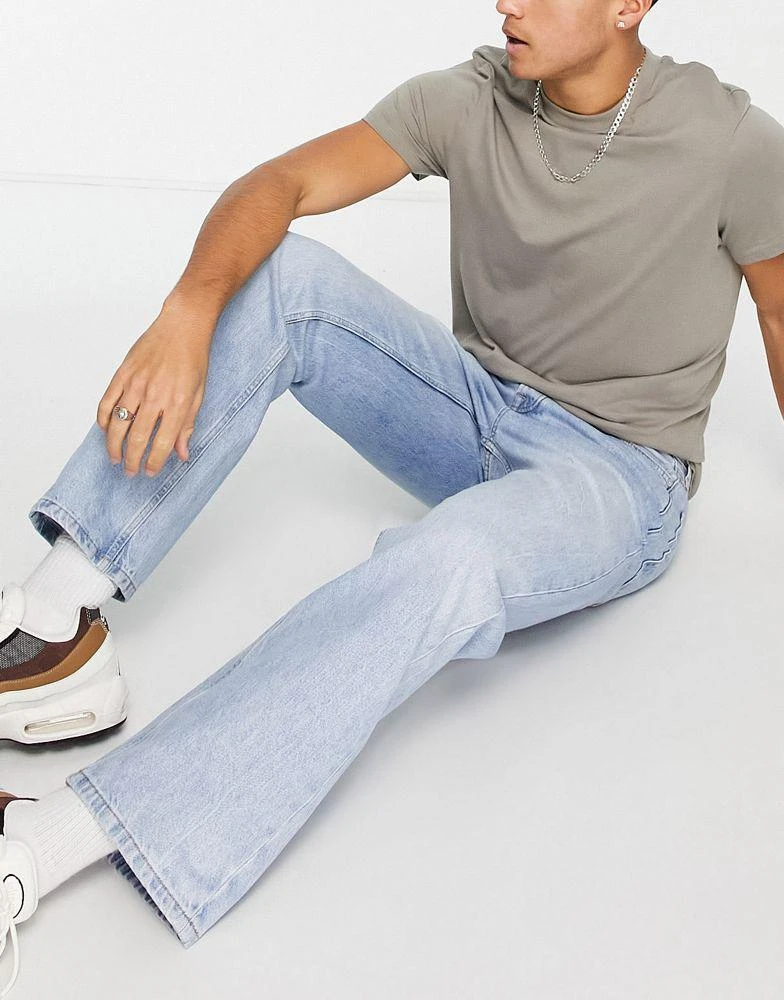 商品Topman|Topman baggy jeans in light wash blue,价格¥150,第4张图片详细描述