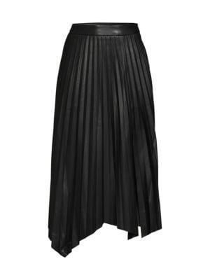 商品Tahari|​Faux Leather Pleated Skirt,价格¥664,第5张图片详细描述