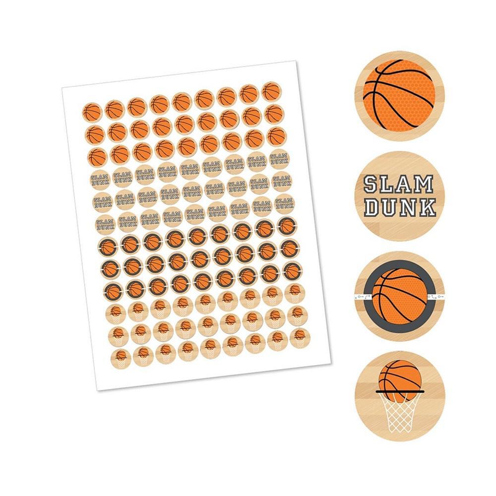 商品Big Dot of Happiness|Nothin' but Net - Basketball - Party Round Candy Sticker Favors - Labels Fit Hershey's Kisses (1 sheet of 108),价格¥74,第5张图片详细描述