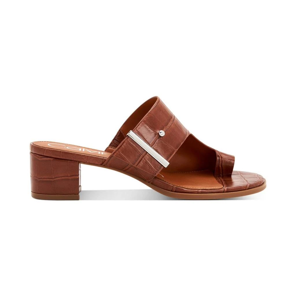 商品Calvin Klein|Calvin Klein Performance Womens Daria Croc Faux Leather Slide On Heels,价格¥191,第2张图片详细描述