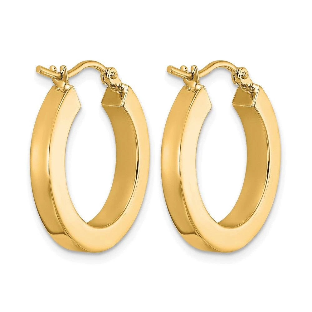 商品Diamond2Deal|14k Gold 3mm Square Shape Tube Hoop Earrings,价格¥5115,第4张图片详细描述