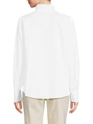 Ruffle Trim Poplin Shirt商品第2张图片规格展示