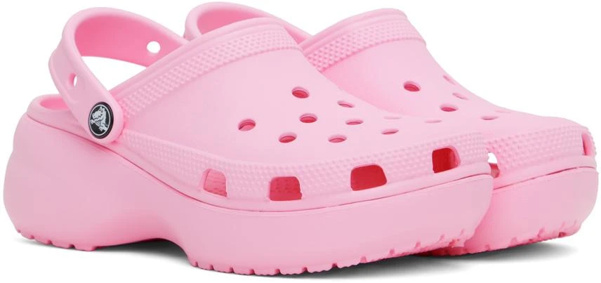 商品Crocs|Pink Classic Platform Clogs,价格¥320,第4张图片详细描述