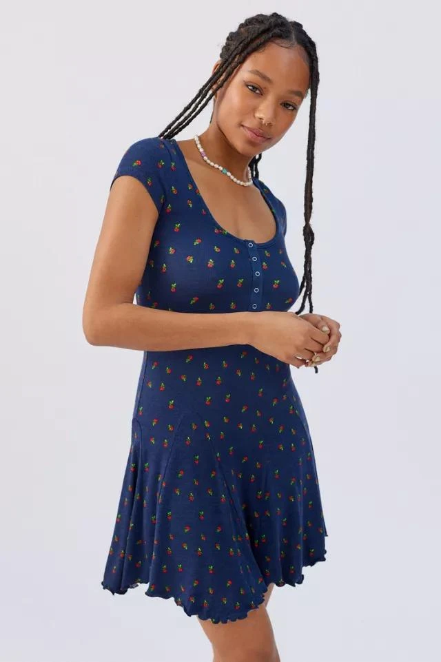 商品Urban Outfitters|UO Maureen Henley Mini Dress,价格¥153,第1张图片详细描述