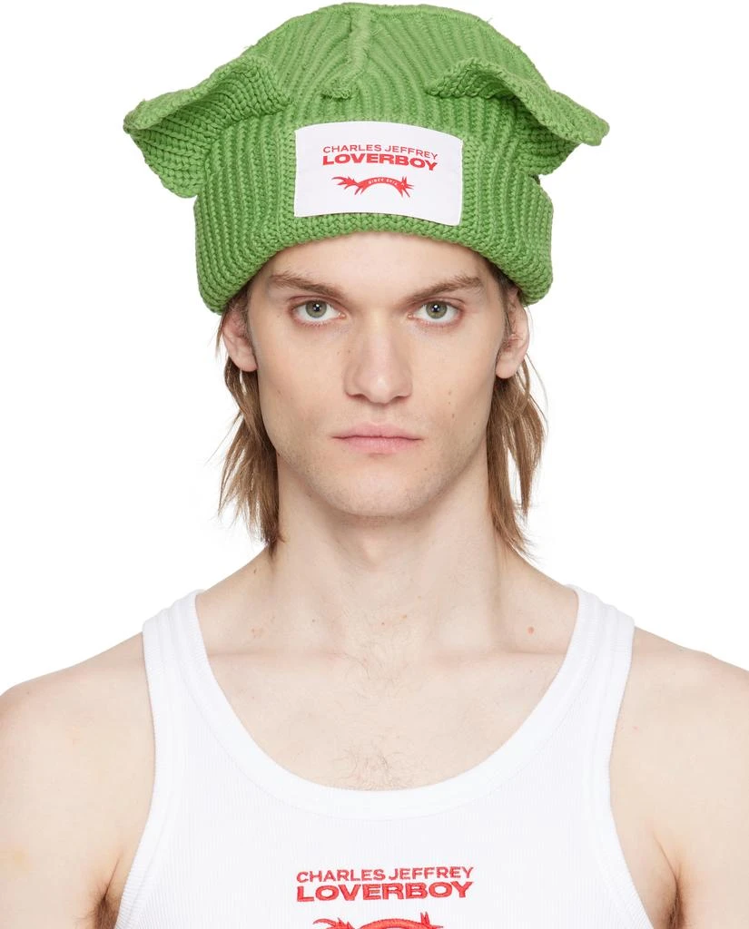 商品Charles Jeffrey Loverboy|Green Chunky Ears Beanie,价格¥409,第1张图片