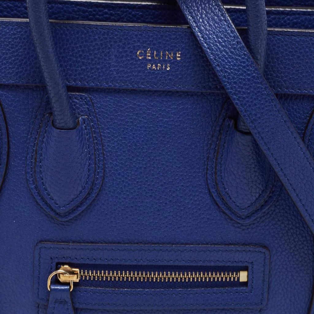 商品[二手商品] Celine|Celine Blue Leather Nano Luggage Tote,价格¥7140,第5张图片详细描述