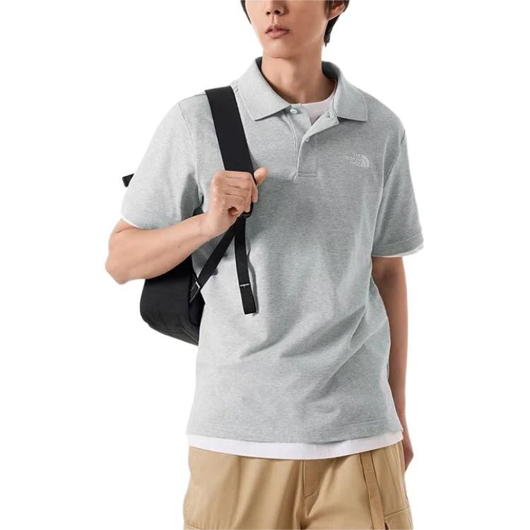 商品[国内直发] The North Face|北面 纯色户外休闲运动翻领短袖Polo衫 男款 灰色,价格¥386,第3张图片详细描述
