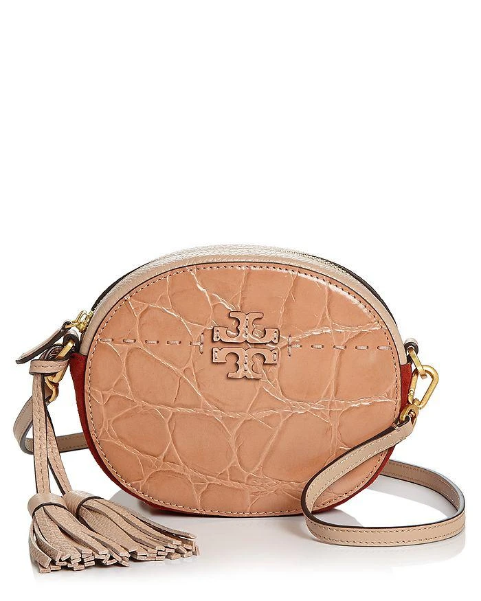 商品Tory Burch|McGraw Small Croc-Embossed Leather & Suede Crossbody ,价格¥2230,第1张图片