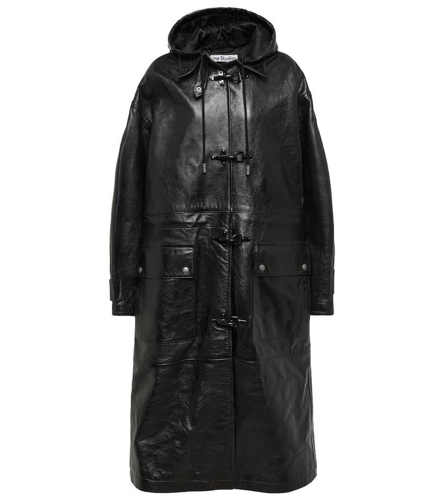 商品Acne Studios|Oversized leather duffel coat,价格¥23248,第1张图片