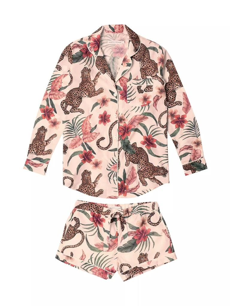 商品Desmond & Dempsey|Soleia Print Cotton Signature Pajama Set,价格¥1451,第1张图片