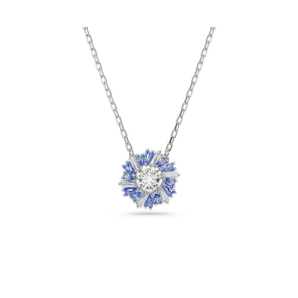 商品Swarovski|Flower, Blue, Rhodium Plated Idyllia Pendant Necklace,价格¥1242,第1张图片