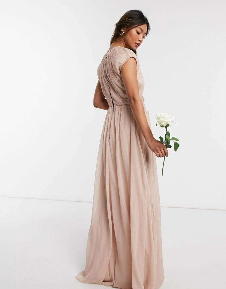 商品ASOS|ASOS DESIGN Bridesmaid ruched bodice maxi dress with cap sleeve detail,价格¥466,第2张图片详细描述