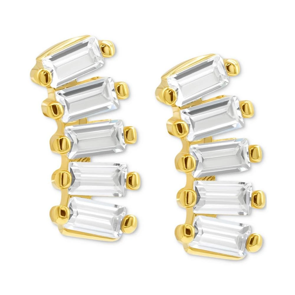 商品ADORNIA|14k Gold-Plated Baguette Crystal Climber Earrings,价格¥145,第1张图片