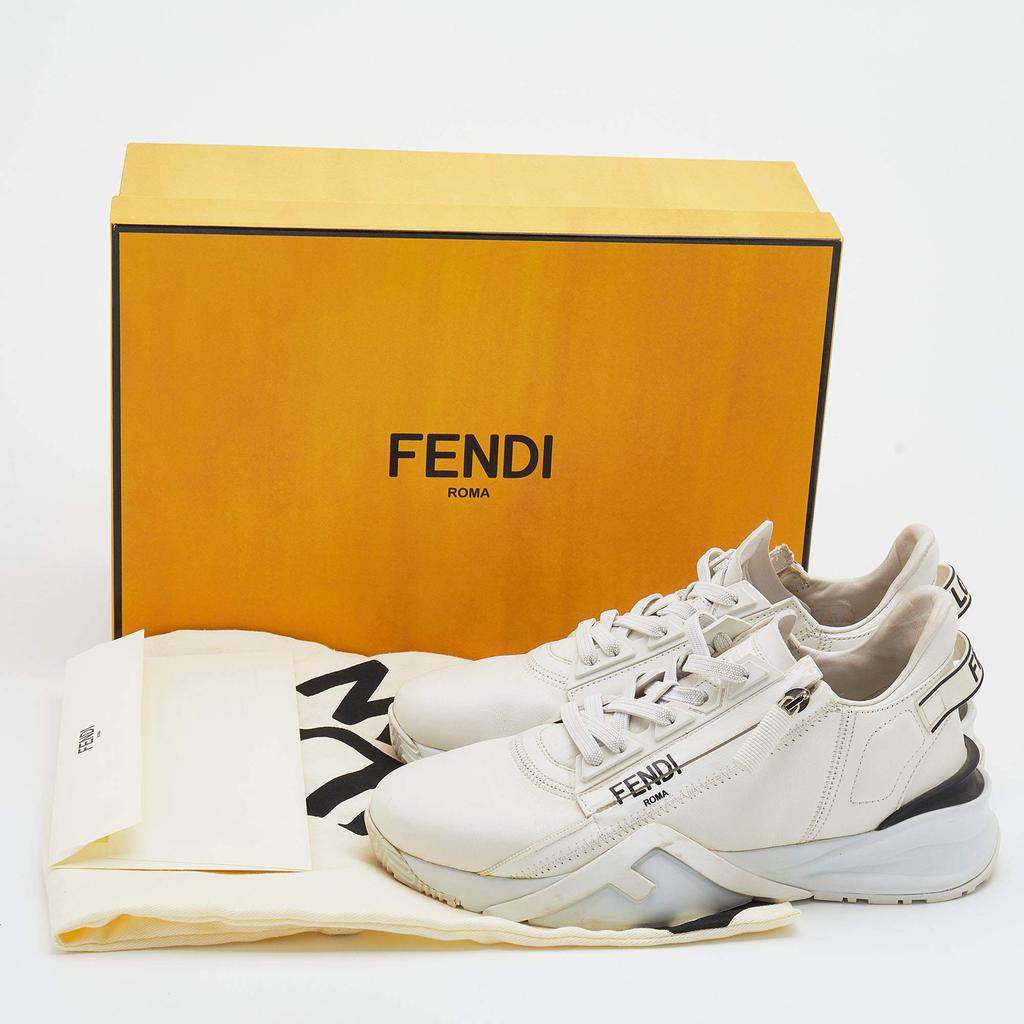 Fendi Off White Leather Fendi Flow Sneakers Size 38.5商品第9张图片规格展示