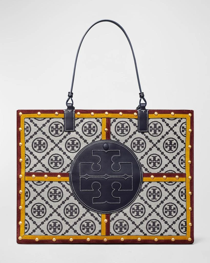 商品Tory Burch|Ella T Monogram Studded Quadrant Tote Bag,价格¥3454,第1张图片