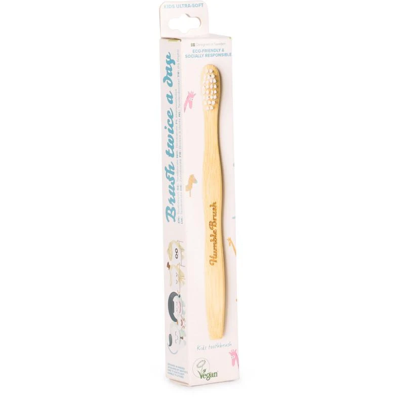 商品The Humble Co|Ultra soft kids bamboo toothbrush in white,价格¥54,第1张图片