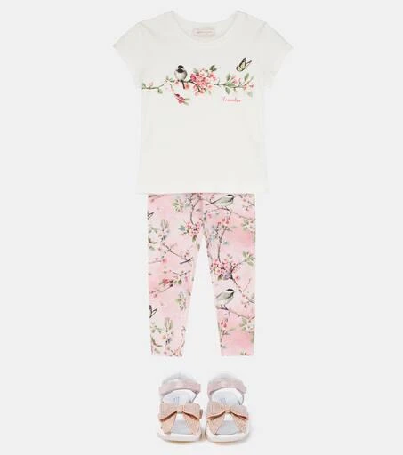商品MONNALISA|Bow-embellished leather sandals,价格¥1613,第2张图片详细描述