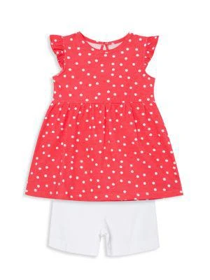 商品Little Me|Little Girl’s 3-Piece Garden Knit Dress and Shorts Set,价格¥113,第4张图片详细描述