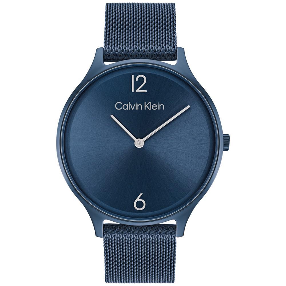 商品Calvin Klein|Blue Stainless Steel Mesh Bracelet Watch 38mm,价格¥760,第1张图片