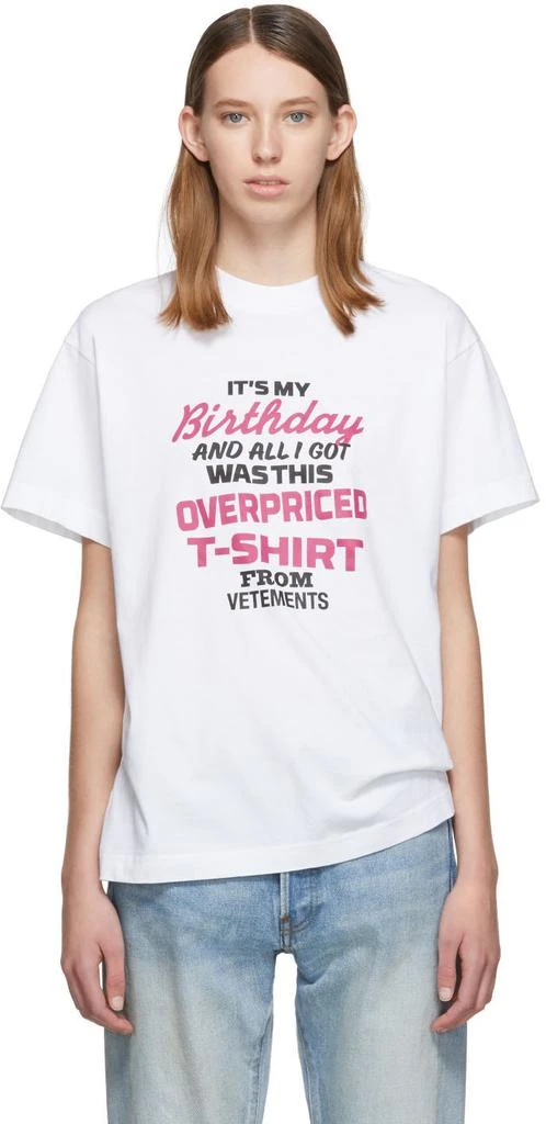 商品Vetements|White 'Birthday' T-Shirt,价格¥1845,第1张图片