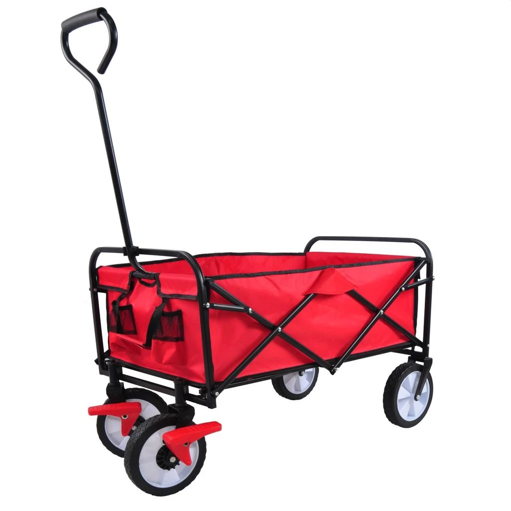 商品Simplie Fun|Folding Wagon Garden Shopping Beach Cart (Red),价格¥1011,第3张图片详细描述