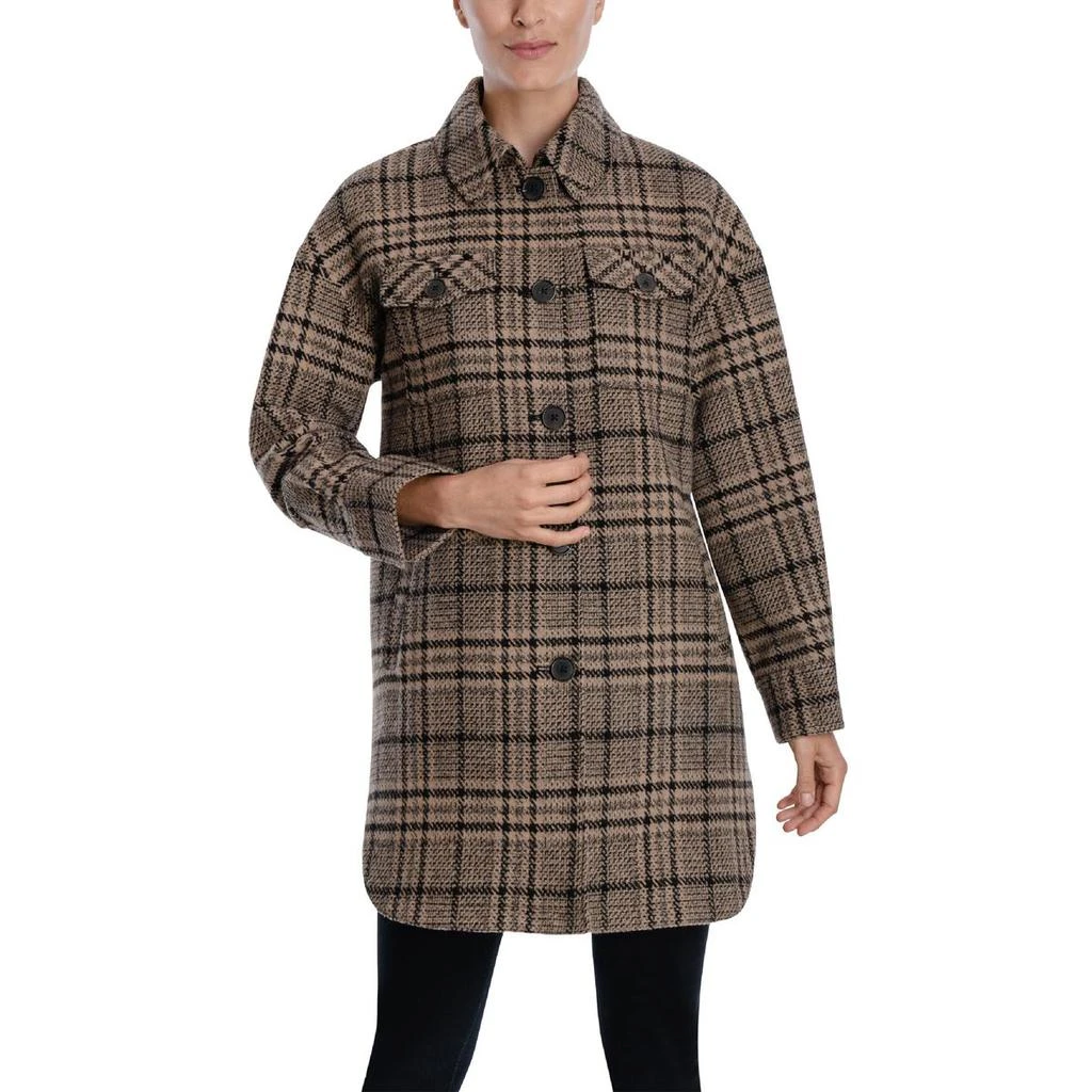 商品BCBG|BCBGeneration Women's Plaid Print Wool Blend Mid-Length Shacket,价格¥315,第1张图片