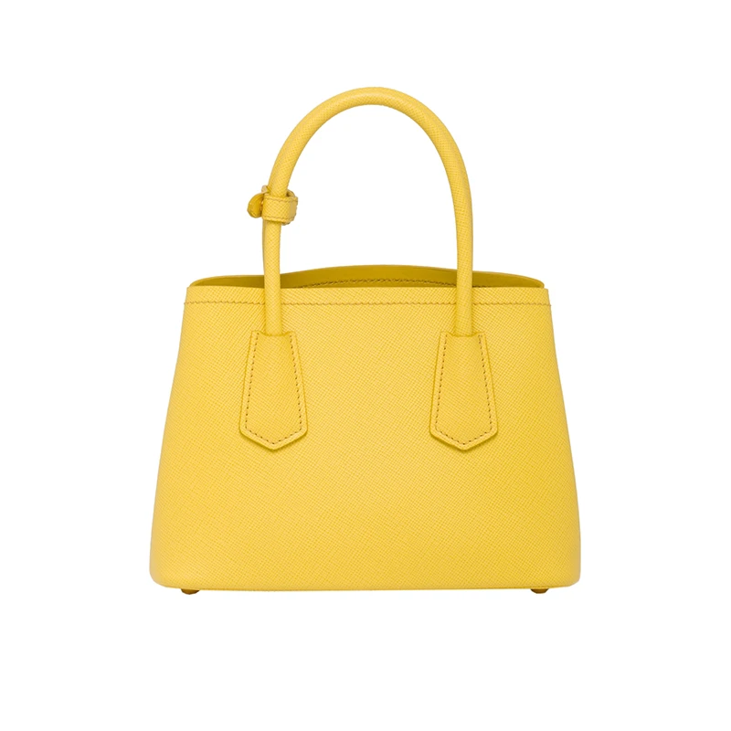 PRADA/普拉达 22新款 Prada Double系列 女士mini阳光黄色saffiano皮革金扣徽标单肩斜跨手提包1BG443_2A4A_F0377_V_XOO 商品
