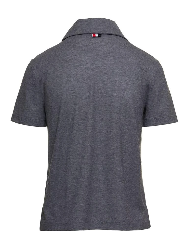 商品Thom Browne|Thom Browne Logo Tag Short-Sleeved Polo Shirt,价格¥2616-¥2765,第2张图片详细描述