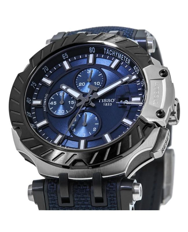 商品Tissot|Tissot T-Race Chronograph Blue Dial Rubber Strap Men's Watch T115.427.27.041.00,价格¥3768,第2张图片详细描述