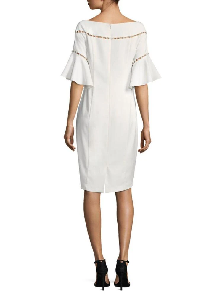 商品Laundry by Shelli Segal|Embellished Bell-Sleeve Knee-Length Dress,价格¥528,第2张图片详细描述