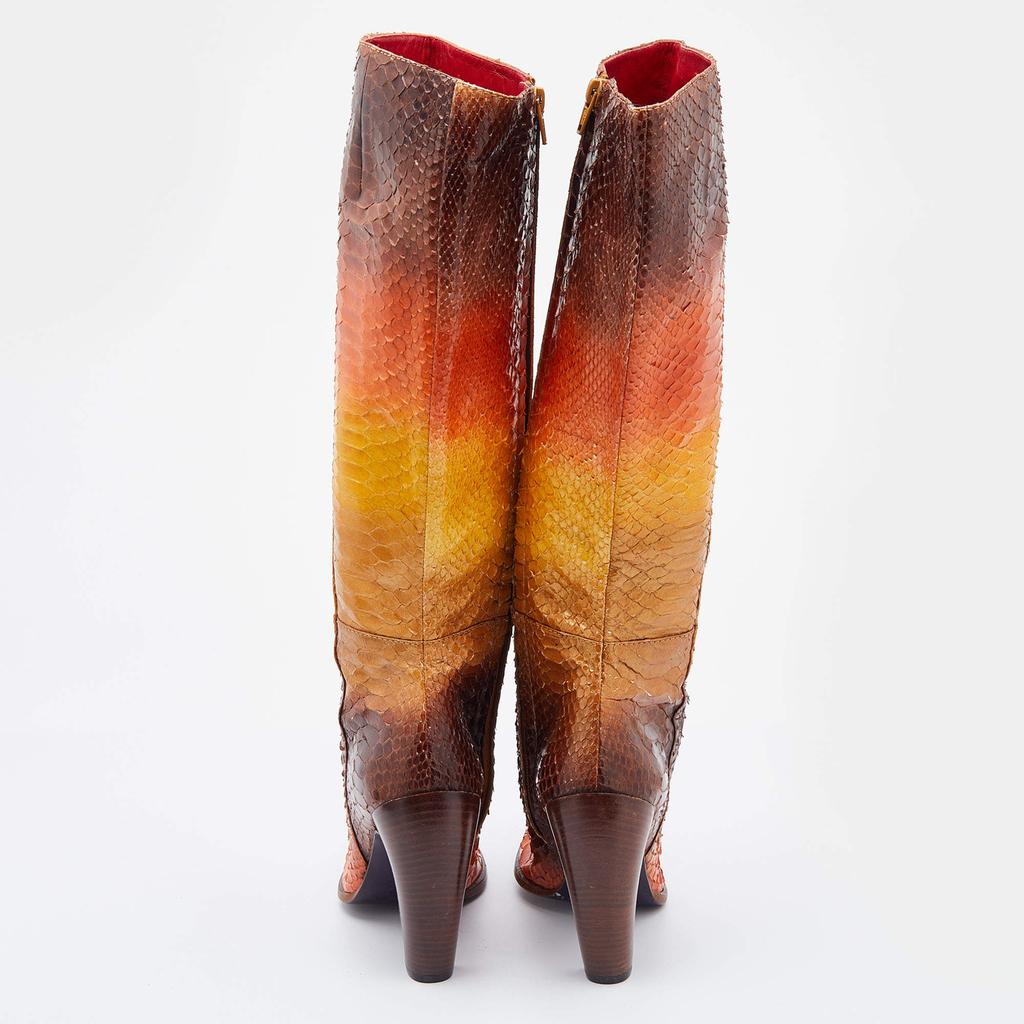 Fendi Multicolor Python Over The Knee Boots Size 38商品第5张图片规格展示