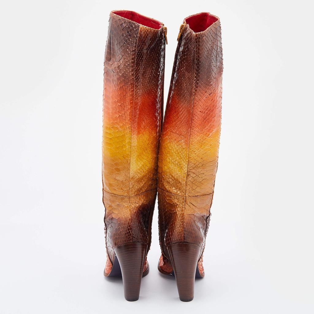 商品[二手商品] Fendi|Fendi Multicolor Python Over The Knee Boots Size 38,价格¥3757,第7张图片详细描述